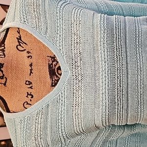 Teal Mesh Frayed & Fringed Sweater